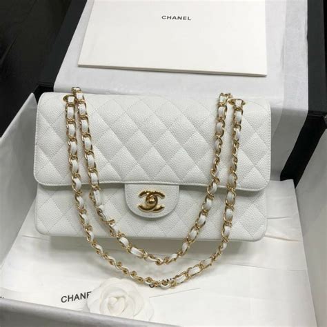 chanel shoulder bag white|authentic chanel shoulder bags.